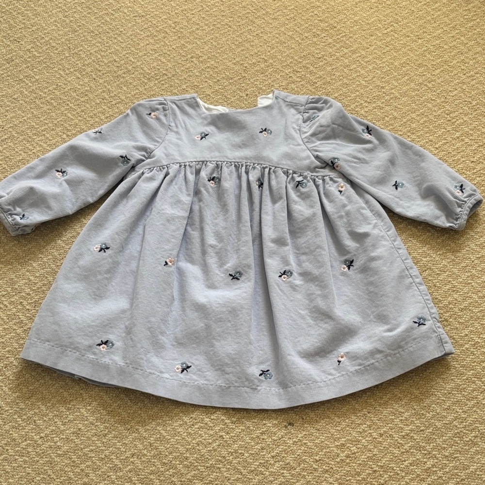 Janie & Jack Blue Embroidered dress (18-24M)